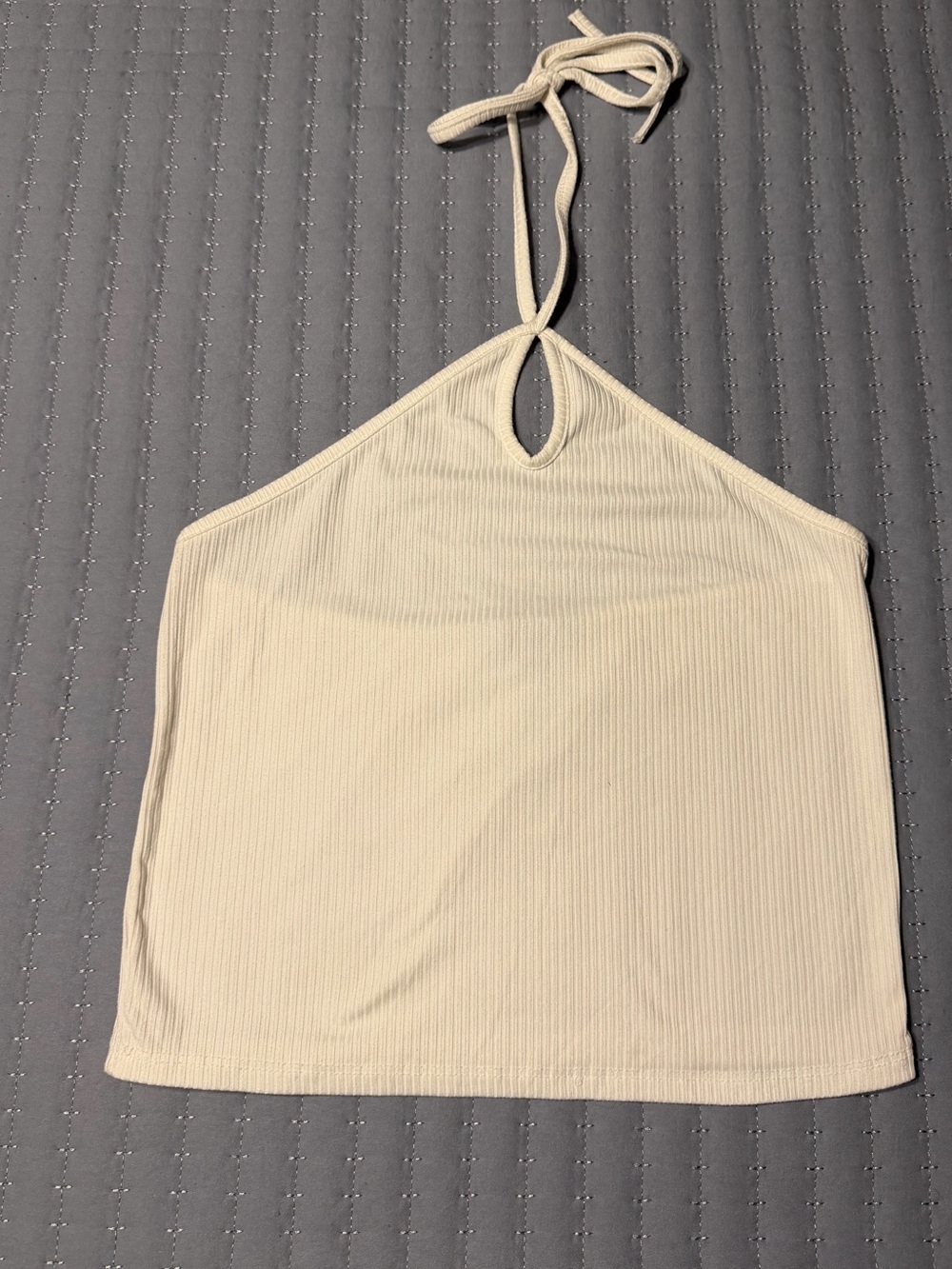 Cream Ribbed Tank Top small